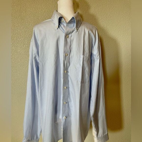 Van Heusen Original Slim Fit Plaid Men Collar Shirt Size 17 1/2 (34/35) - Picture 1 of 6